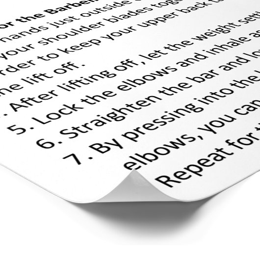 Poster Appuie-banc - Exercice - Anatomie musculaire (Coin)