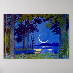 POSTER APPUYER IMPRIMER NORTHWOODS RÉFLEXION DE LA LUNE D