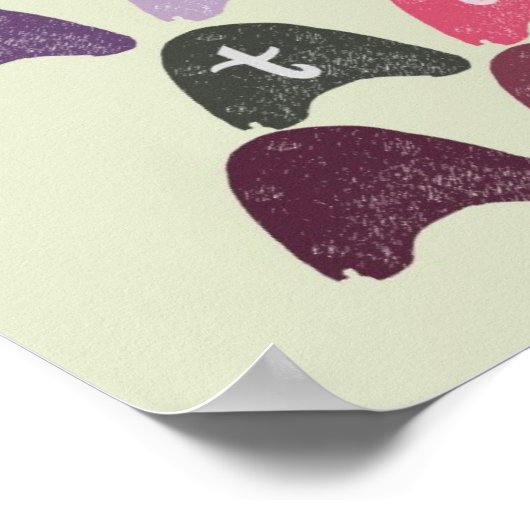Poster Appuyer sur l'affiche d'impression (Coin)