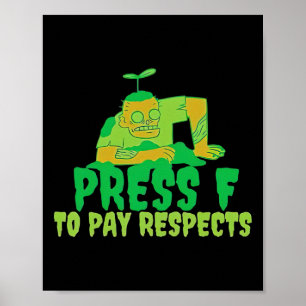 Poster Appuyez sur F pour rendre hommage au mème de joueu