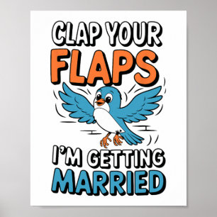Poster Appuyez sur vos volets Je me marie Mariage drôle