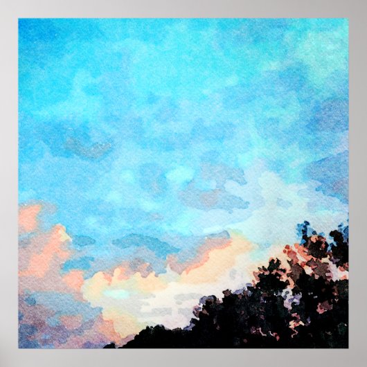 Poster Après la tempête Ciel coucher de soleil été (Devant)