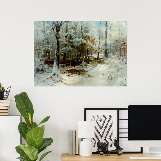 Poster Après-midi d'hiver calme (Bureau à domicile)