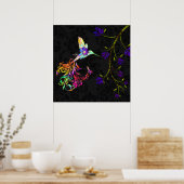 Poster Après-midi psychédélique, empreinte de colibri (Cuisine)