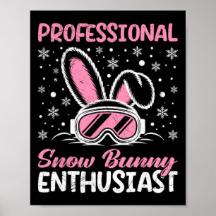 Poster Après professionnel enthousiaste de lapin de neige
