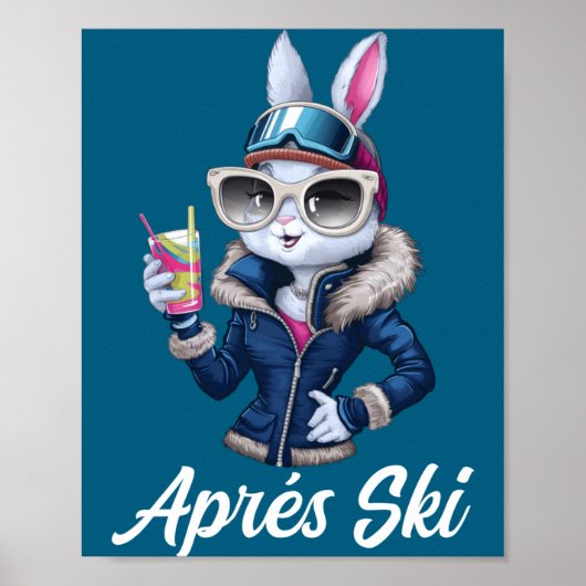 Poster Apres Ski Hat Party Design Ski Bunny Skier Outfit  (Devant)