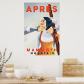 Poster "Apres Ski Mammoth Mountain" Cool Retro Skiing Art (Cuisine)