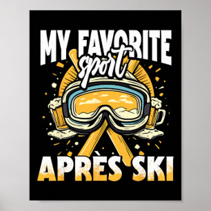 Poster Après-ski pour une fête amusante de sports d'hiver