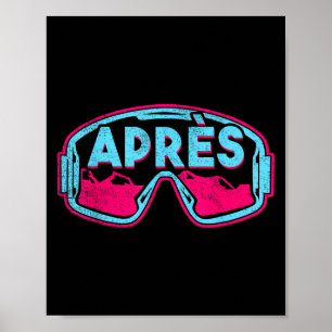 Poster Après, Ski Snowboard Rétro Vintage 80s 90s Ski 