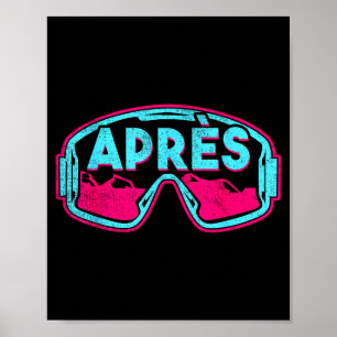Poster Après ski snowboard rétro vintage 80s 90s ski