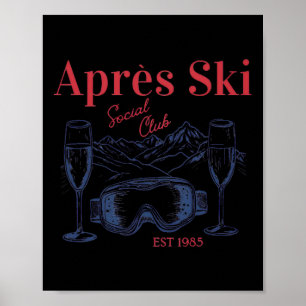 Poster Apres Ski Social Club Boire Party Femmes hiver