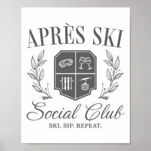 Poster Apres Ski Social Club Ski de descente Ski de ski S