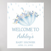 Poster April Shower Bring May Flowers Shower Welcome Sign (Devant)