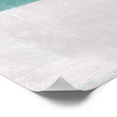 Poster 'April' Turquoise et gris Art Abstrait (Coin)