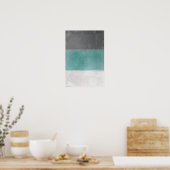 Poster 'April' Turquoise et gris Art Abstrait (Cuisine)