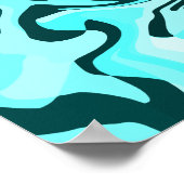 Poster Aqua Abstrait et design Turquoise (Coin)