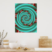 Poster Aqua avec la spirale des pinces rouges (Cuisine)