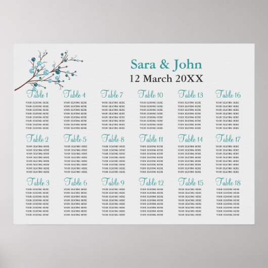 Poster aqua berries mariage d'hiver Seigneurie (Devant)