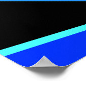 Poster Aqua bleu noir blanc diagonale conception géométri (Coin)