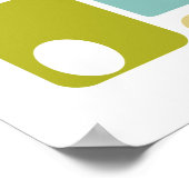 Poster Aqua Bleu Vert Noir Carrés Moderne du milieu du si (Coin)