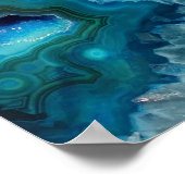 Poster Aqua Blue Agate Crystal Geode Lumière nocturne (Coin)