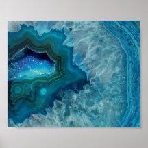 Aqua Blue Agate Crystal Geode Lumière nocturne
