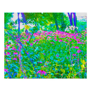 Poster Aqua Blue Impressionistic Garden Paysage