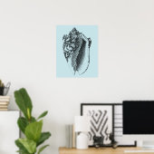 Poster Aqua Conch Shell (Bureau à domicile)