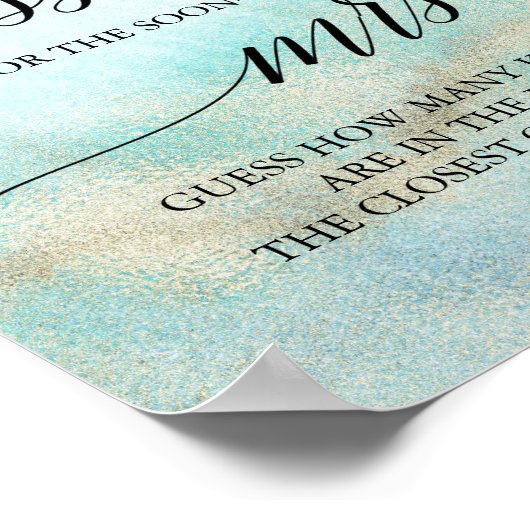 Poster Aqua et Gold Beach Devinez combien de baisers (Coin)