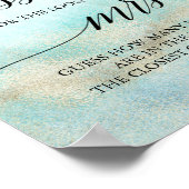 Poster Aqua et Or Devinez Combien de Bisous (Coin)