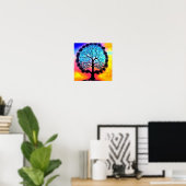 Poster Aqua Pink Tree of Life (Bureau à domicile)