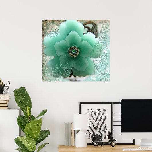 Poster Aqua Sakura (Bureau à domicile)