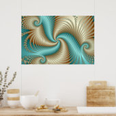 Poster Aqua Satin - Fractal (Cuisine)