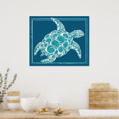 Poster Aqua Sea Turtle (Cuisine)