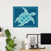 Poster Aqua Sea Turtle (Bureau à domicile)