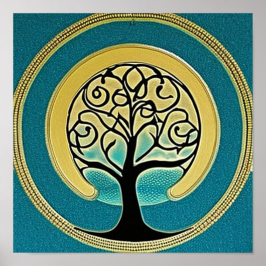 Poster Aqua Tree of Life (Devant)