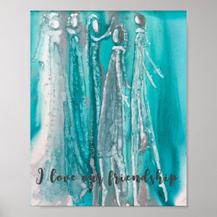 Poster Aqua Turquoise Art