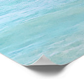 Poster Aqua Turquoise Lavender Ocean Waves Plage tropical (Coin)
