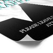 Poster Aqua Turquoise Tiffany Baby shower Déchets Raffle (Coin)