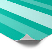 Poster Aqua Victorian Lady Stripe avec Monogramme (Coin)