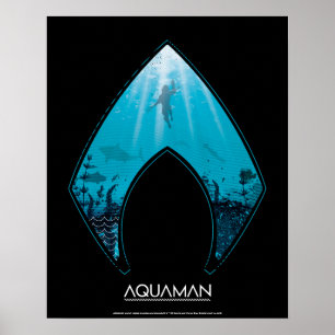 Poster Aquaman Voir par Aquaman Logo Ocean Graphic