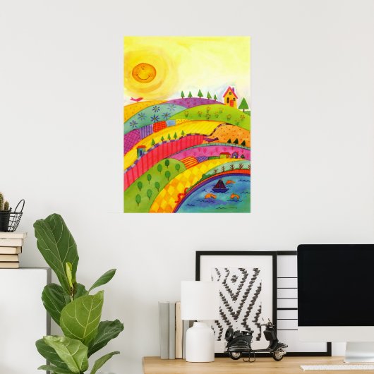 Poster aquarelle (Bureau à domicile)