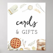 Poster Aquarelle A Cutie Pie Baking Cartes & Cadeaux (Devant)