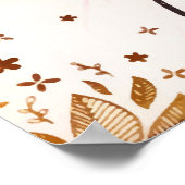Poster Aquarelle à fleurs d'ornithologie dorée (Coin)