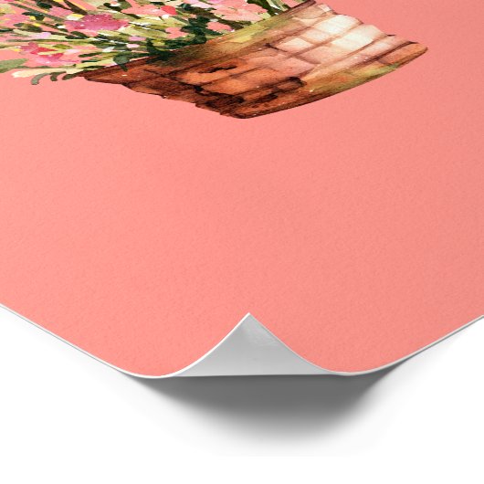 Poster Aquarelle à fleurs pointillées (Coin)