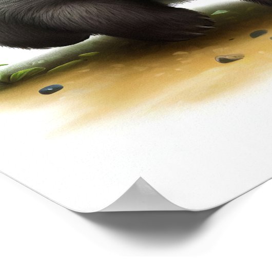 Poster Aquarelle à rendu 3D Image d'un Badger (Coin)