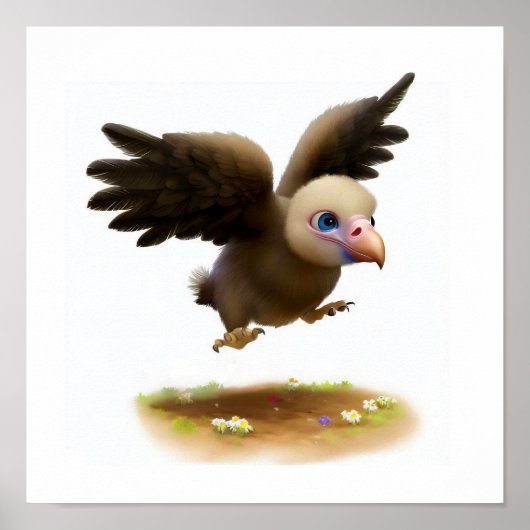 Poster Aquarelle à rendu 3D Image d'un condor (Devant)