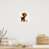 Poster Aquarelle à rendu 3D Image d'une guépard (Cuisine)