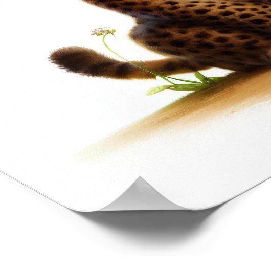 Poster Aquarelle à rendu 3D Image d'une guépard (Coin)