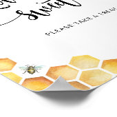 Poster Aquarelle abeille honeycombes L'amour est doux (Coin)